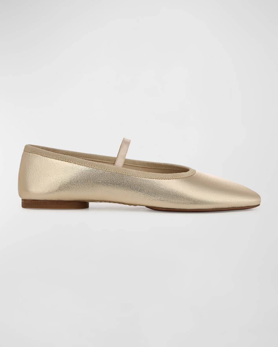 Metallic Mary Jane Ballerina Flats