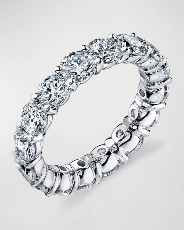 Large Platinum Eternity Band with Round Diamonds, 4.90ct
