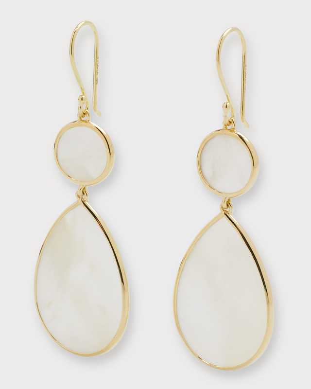 Snowman 2-Stone Drop Earrings in 18K Gold