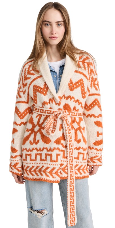 MOTHER The Belted Short Cardigan Pretty As A Peach