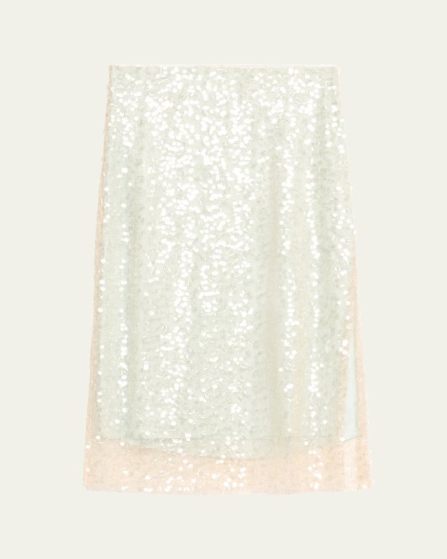 Sequined Overlay Midi Skirt