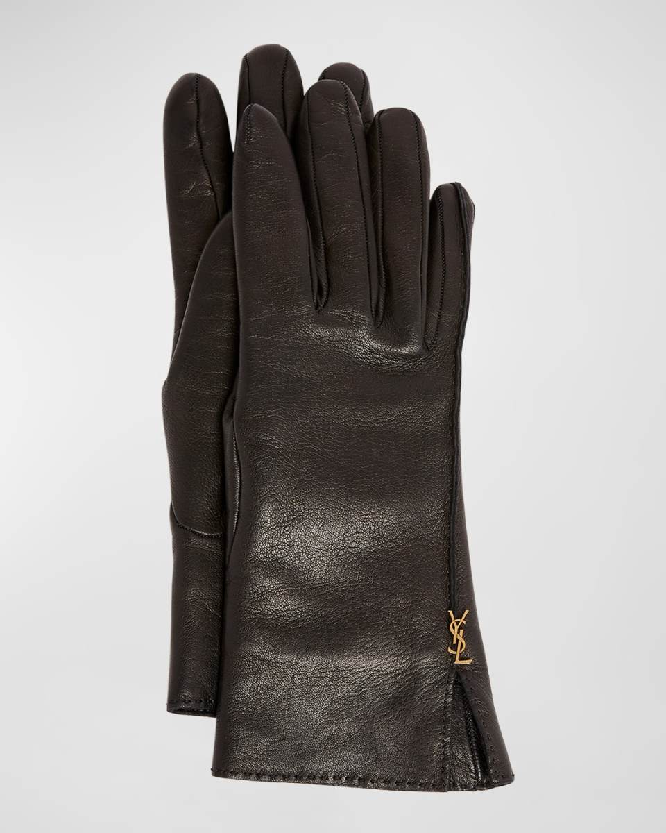 YSL Patent Lamb Leather Gloves