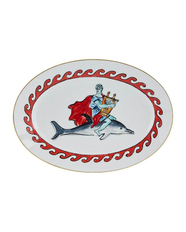 Il Viaggio di Nettuno Dolphine Platter, White
