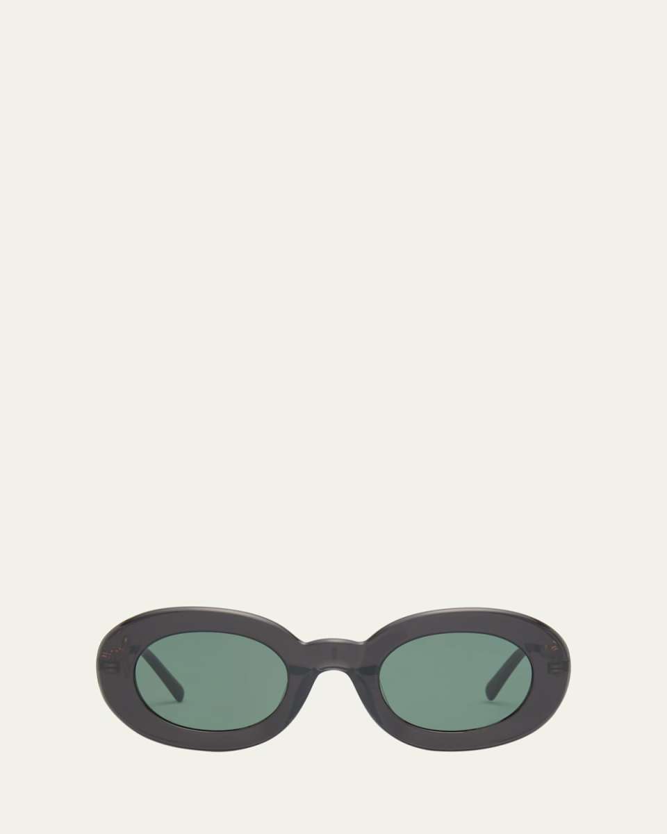 Les Lunettes Pralu Acetate & Metal Alloy Oval Sunglasses