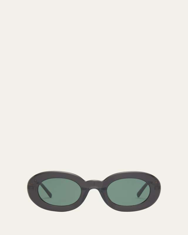 Les Lunettes Pralu Acetate & Metal Alloy Oval Sunglasses