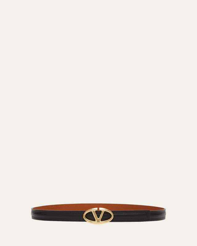 Moonlight Gold V-Logo Leather Belt