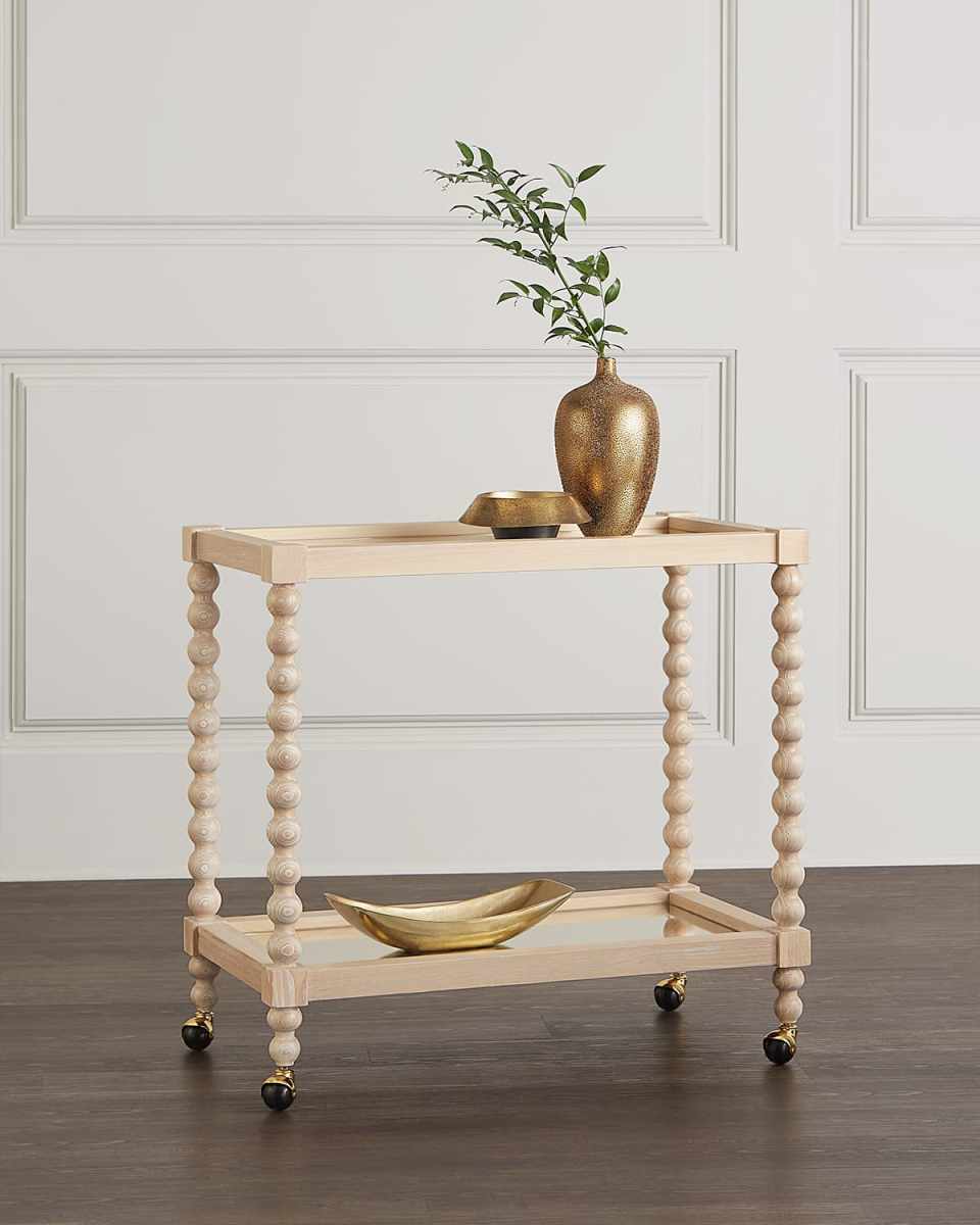 Vienne Cerused Oak Bar Cart
