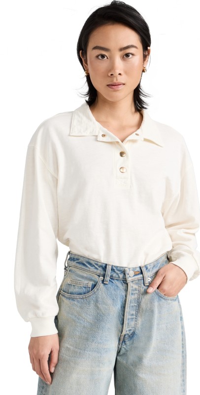 Nation LTD Banks Relaxed Snap Tee Off White