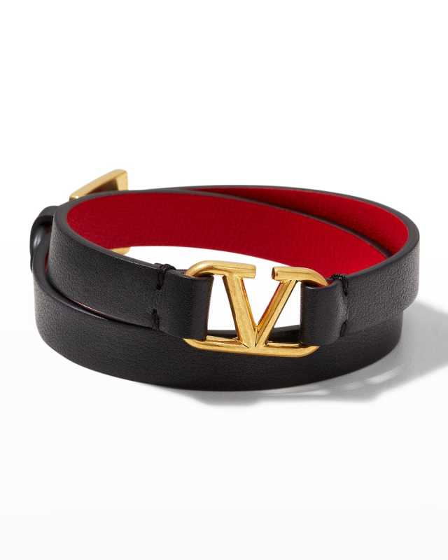 Logo Leather Wrap Bracelet