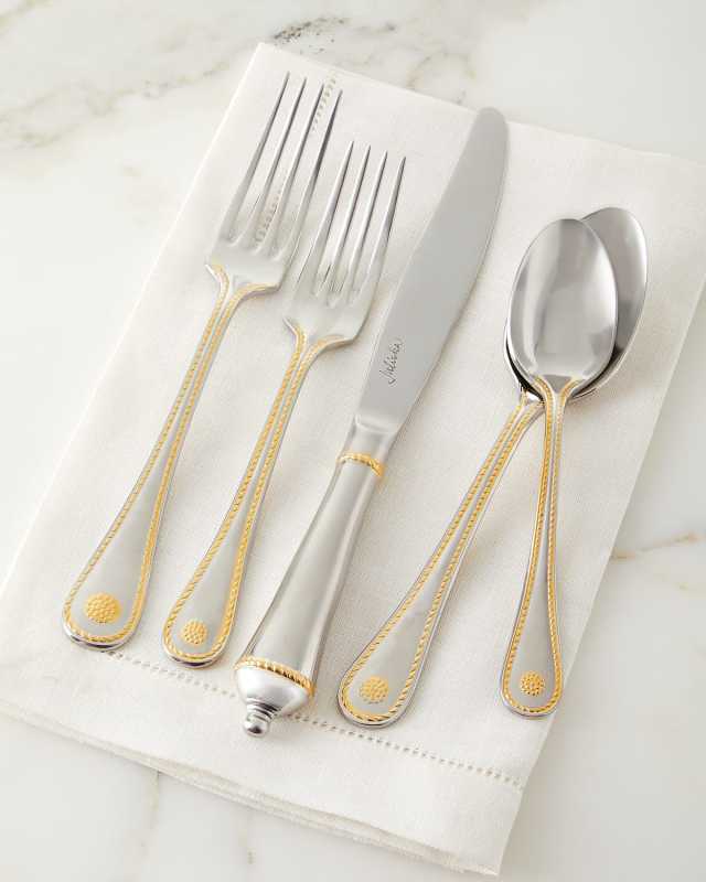 Berry & Thread Polished with Gold 5-Piece Place Setting