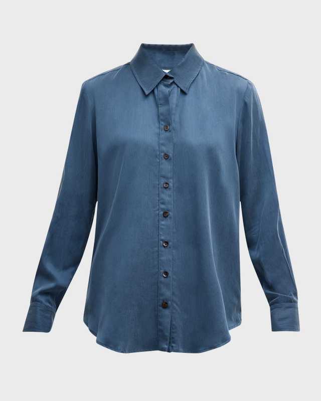 Mini Monica Buttoned Cupro-Cotton Shirt