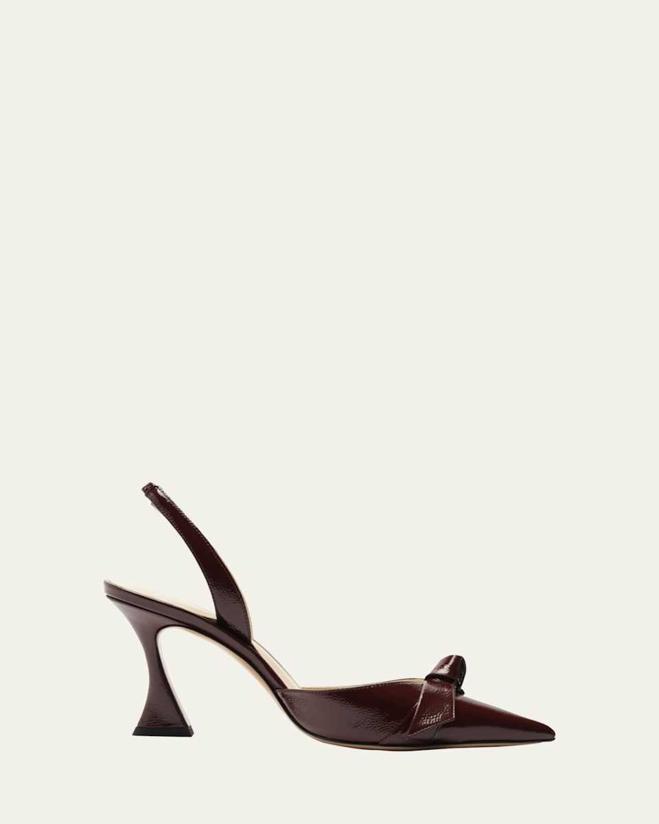 Clarita Bell Leather Bow Slingback Pumps