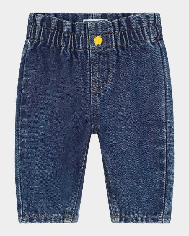 Girl's Embroidered Logo Badge Denim Trousers, Size 12M-3
