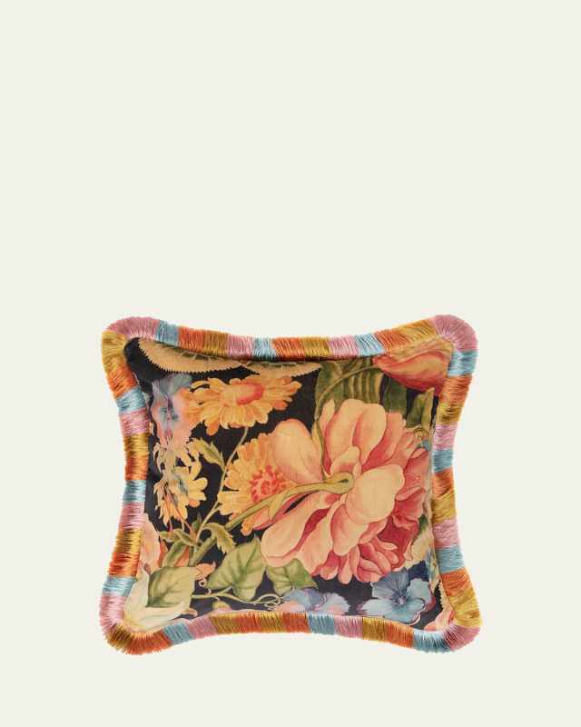 Amatoria Medium Fringe Velvet Cushion