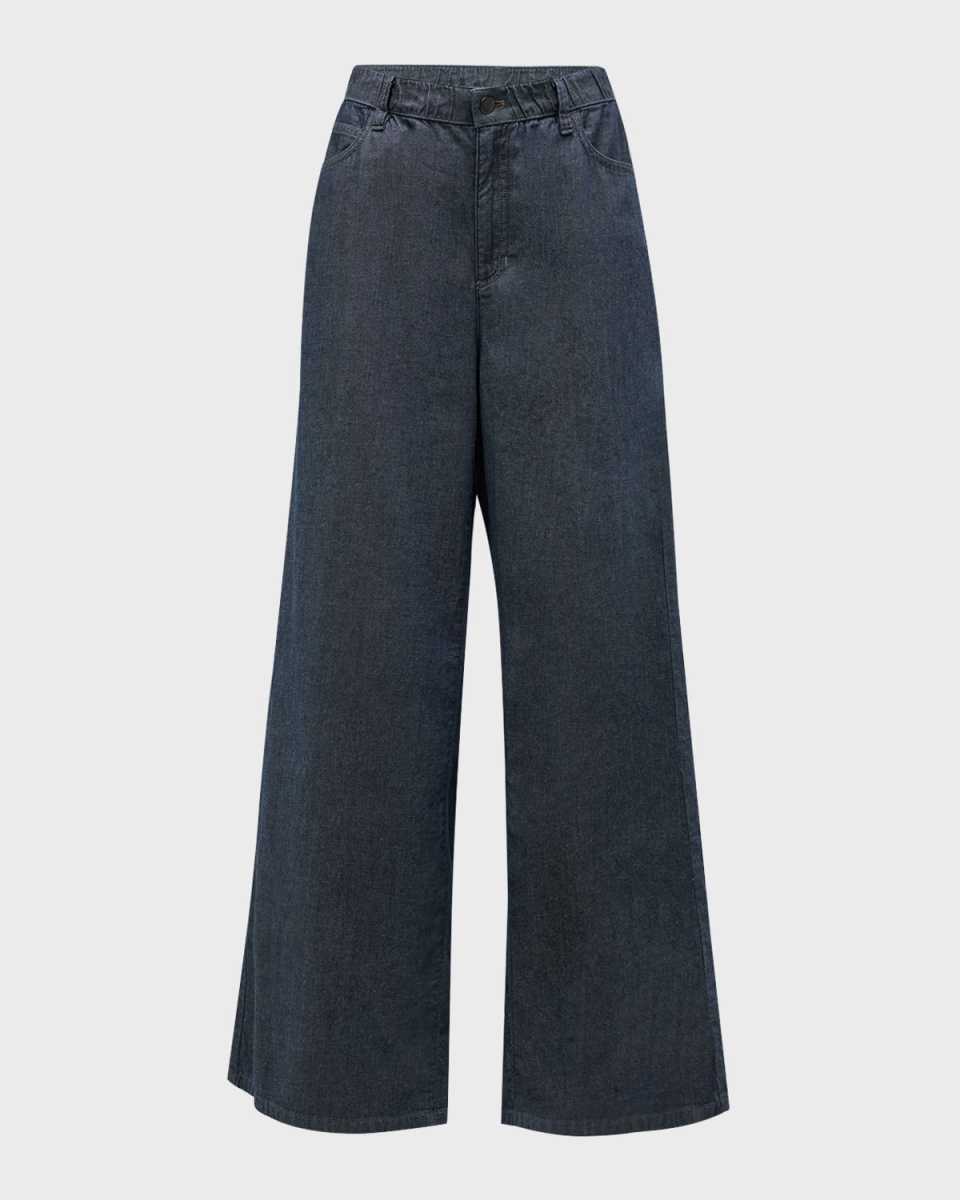 Wide-Leg Organic Cotton Twill Jeans