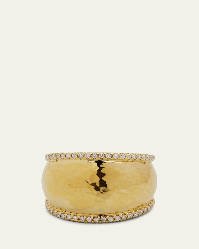 18K Classico Medium Hammered Dome Ring, Size