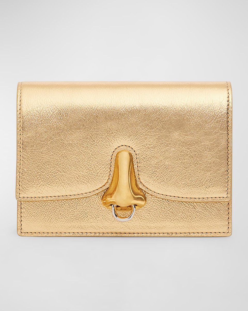 Nose Ring Mini Metallic Calfskin Crossbody Bag