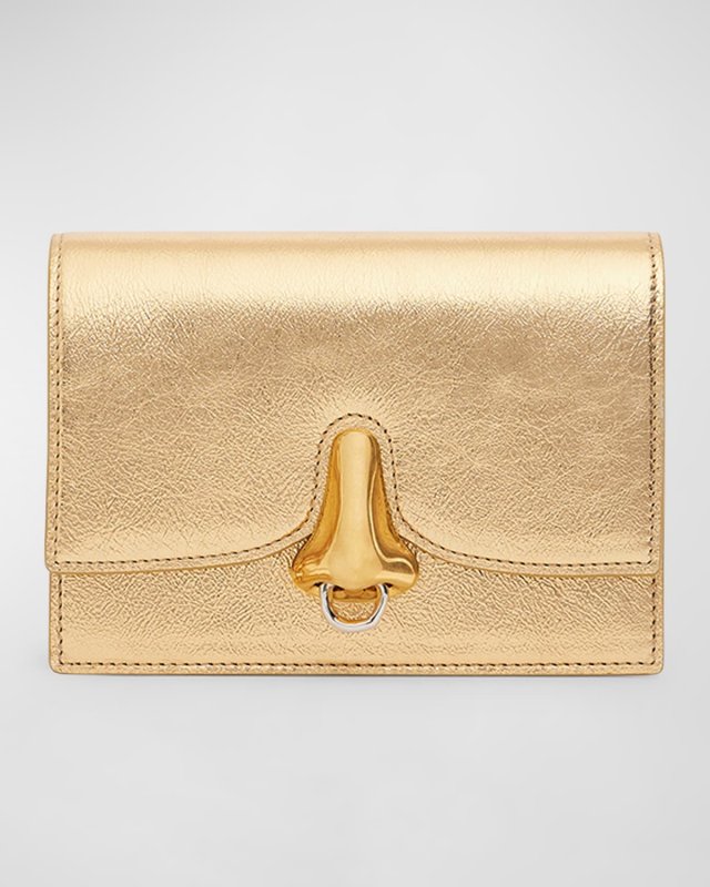 Nose Ring Mini Metallic Calfskin Crossbody Bag