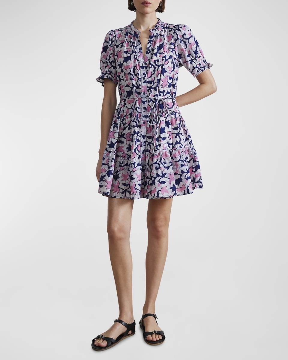 Las Alturas Tiered Floral-Print Mini Dress