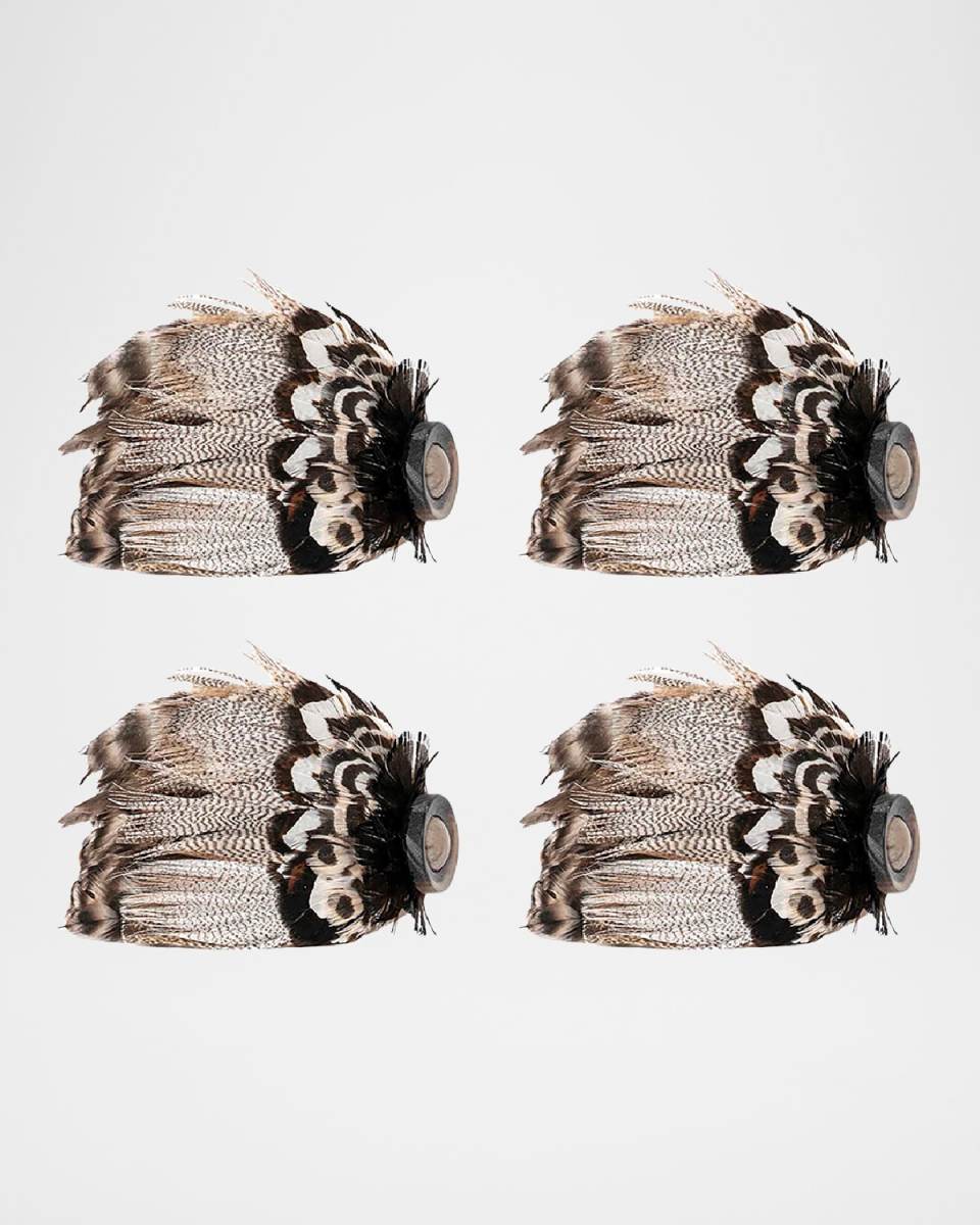 Feather Napkin Rings, Set of 4