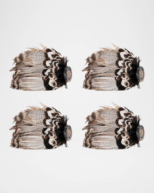 Feather Napkin Rings, Set of 4