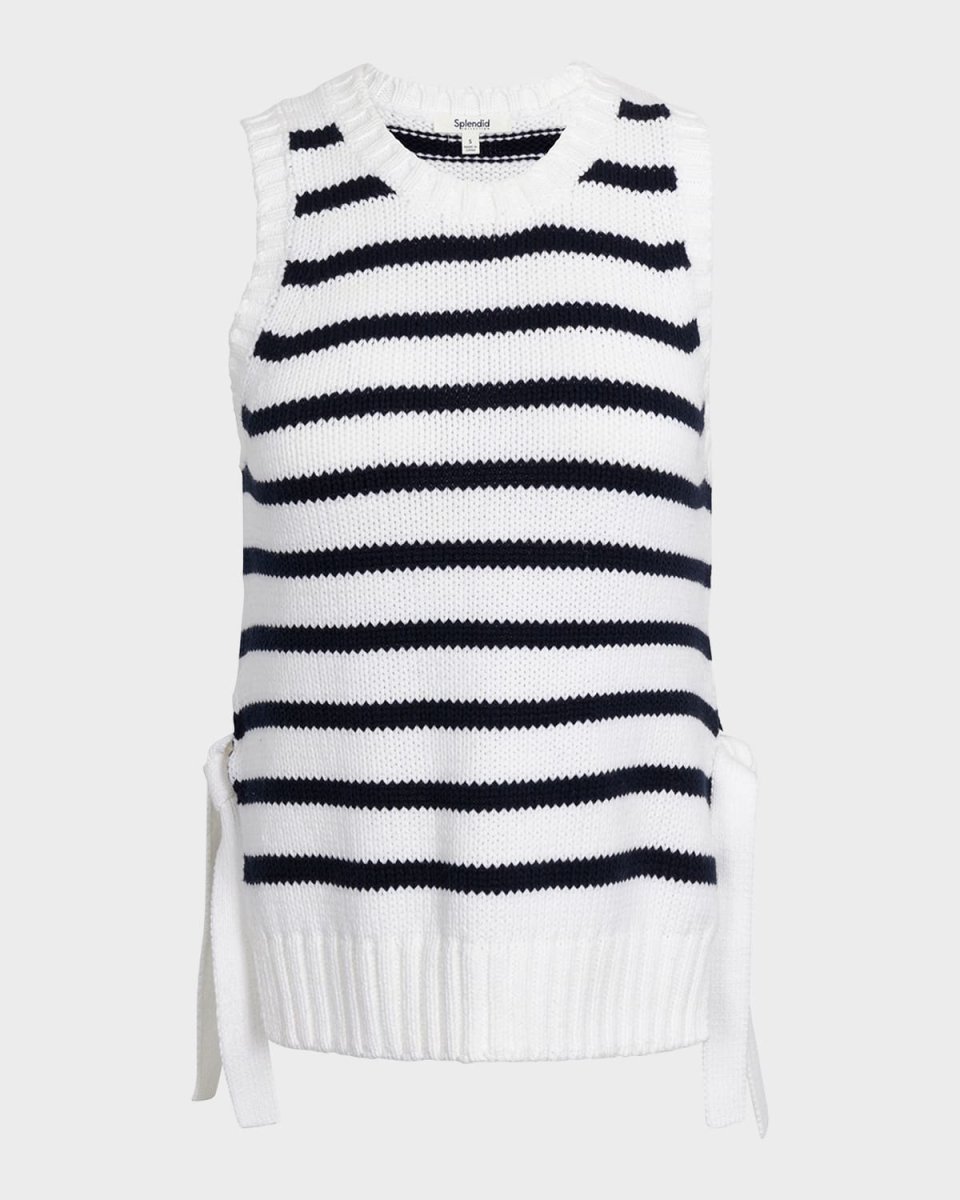 Zoey Striped Tie Sweater Tank Top