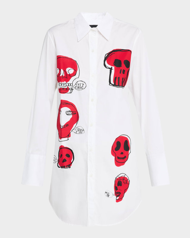 Sketch Skulls Long Classic Shirt
