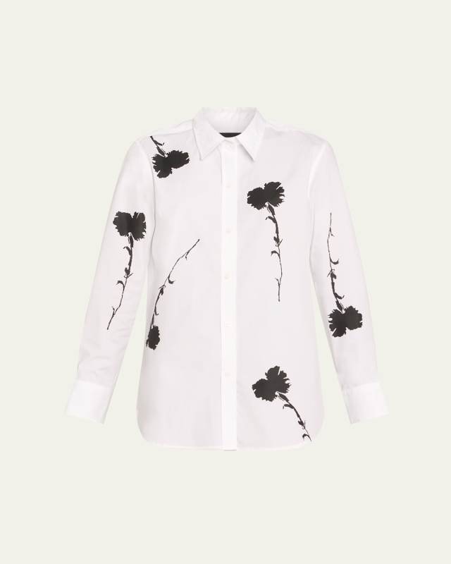 Cecil Beaton Carnation Silhouette-Print Classic Shirt