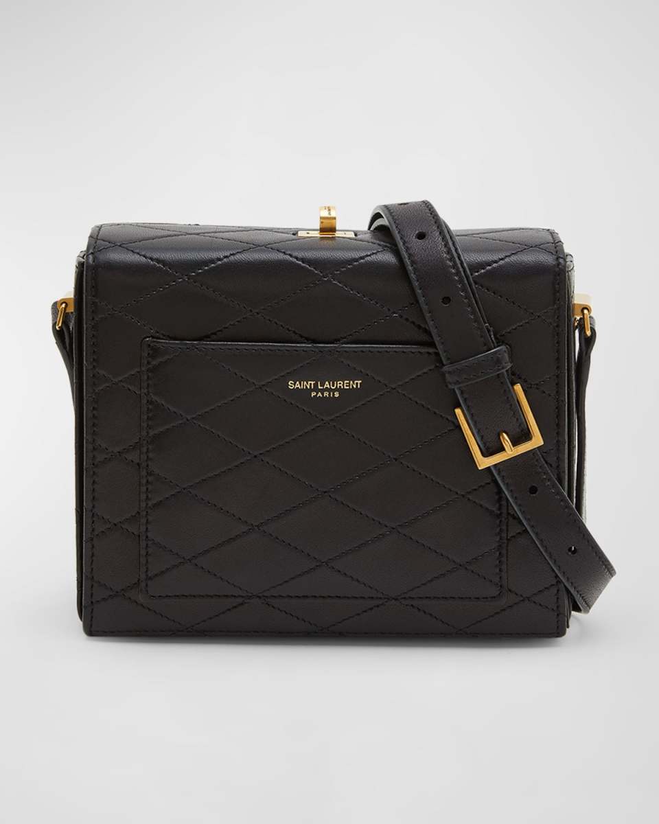 Mini Square Crossbody Bag in Quilted Leather