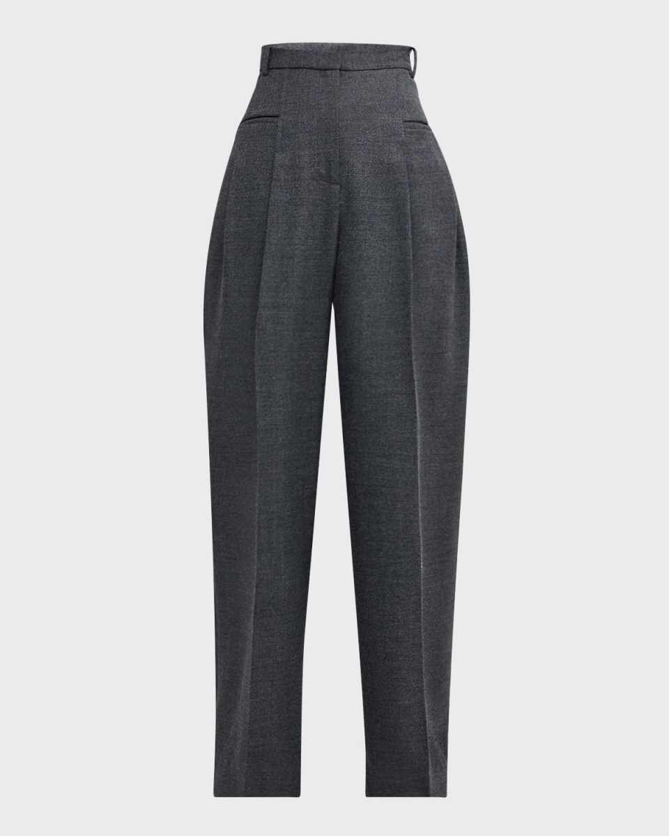 Wool-Blend Carrot Pants