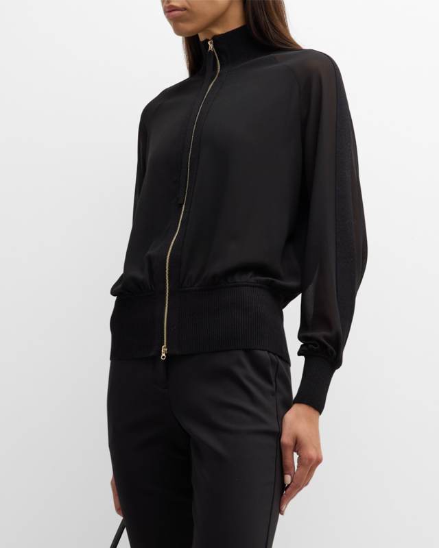 Biagio1 Stand-Collar Bomber Jacket