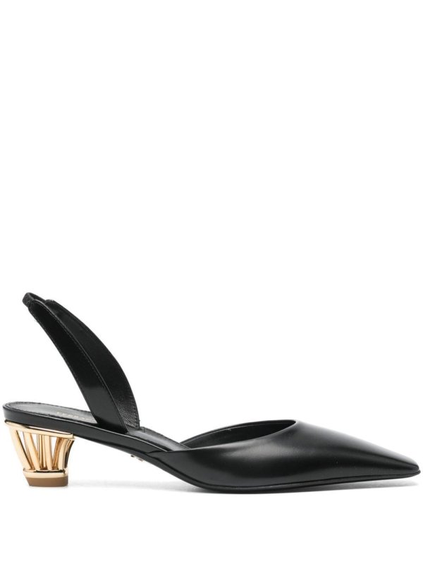 cage-heel slingback pumps