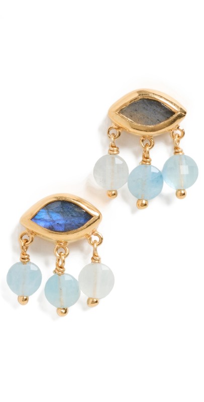 Chan Luu Aquamarine Coin Earrings Aquamar