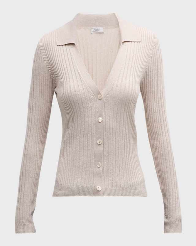 Ribbed Button-Down Cardigan