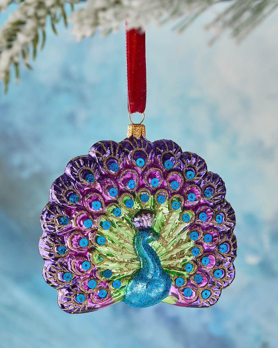 Peacock Tail Christmas Ornament