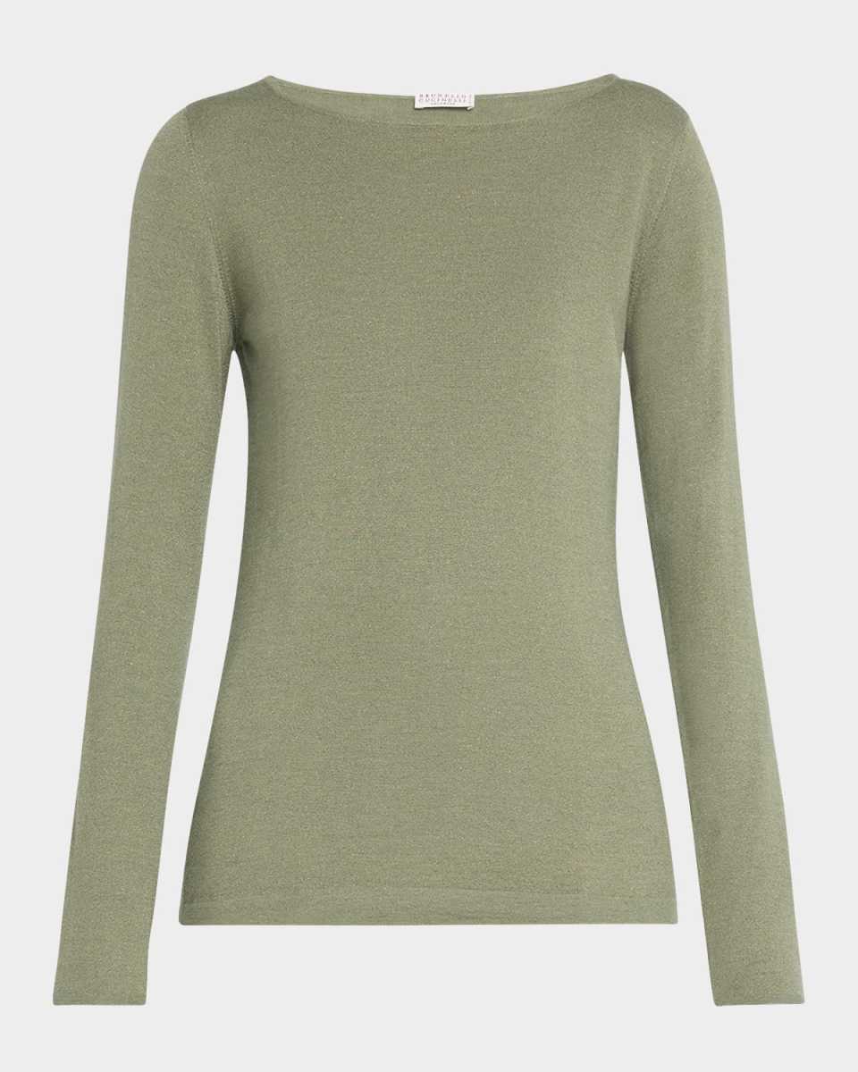 Boat Neck Cashmere Lurex Sweater