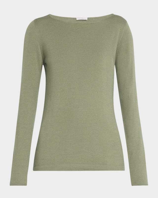 Boat Neck Cashmere Lurex Sweater