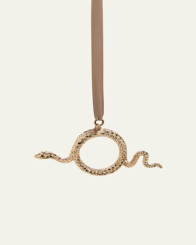 Snake 24K Gold-Plated Christmas Ornament
