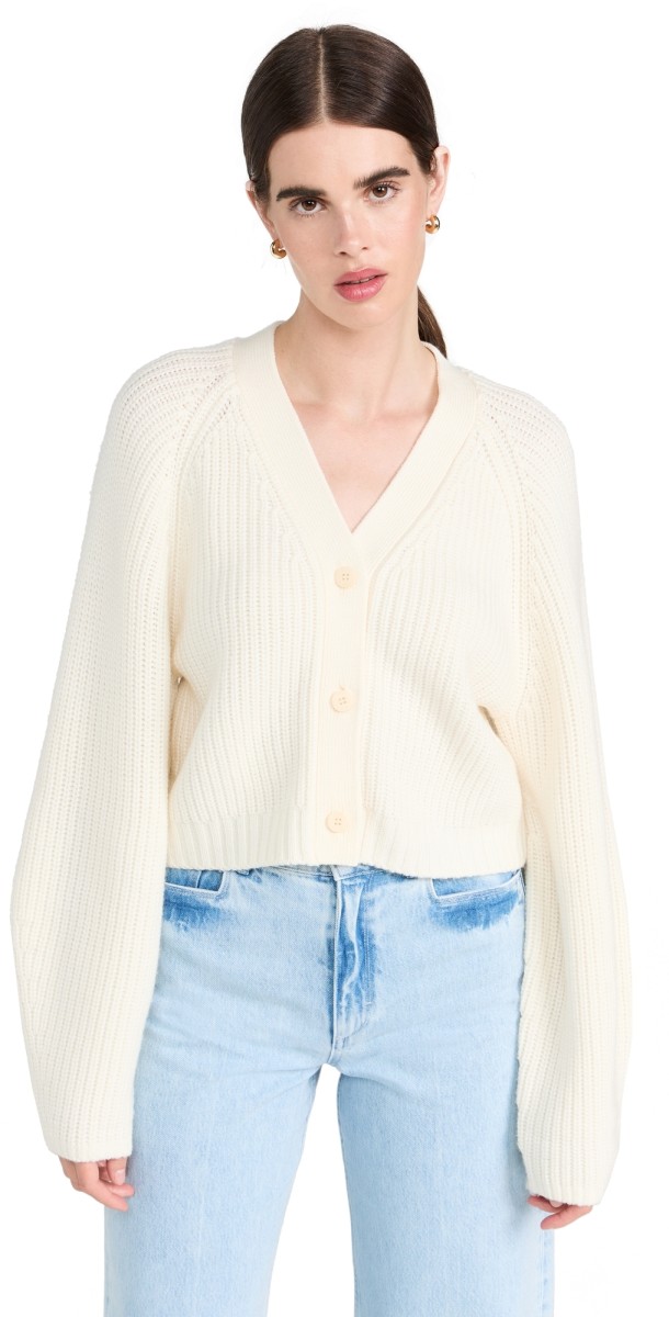 STAUD Mirabel Cardigan Ivory