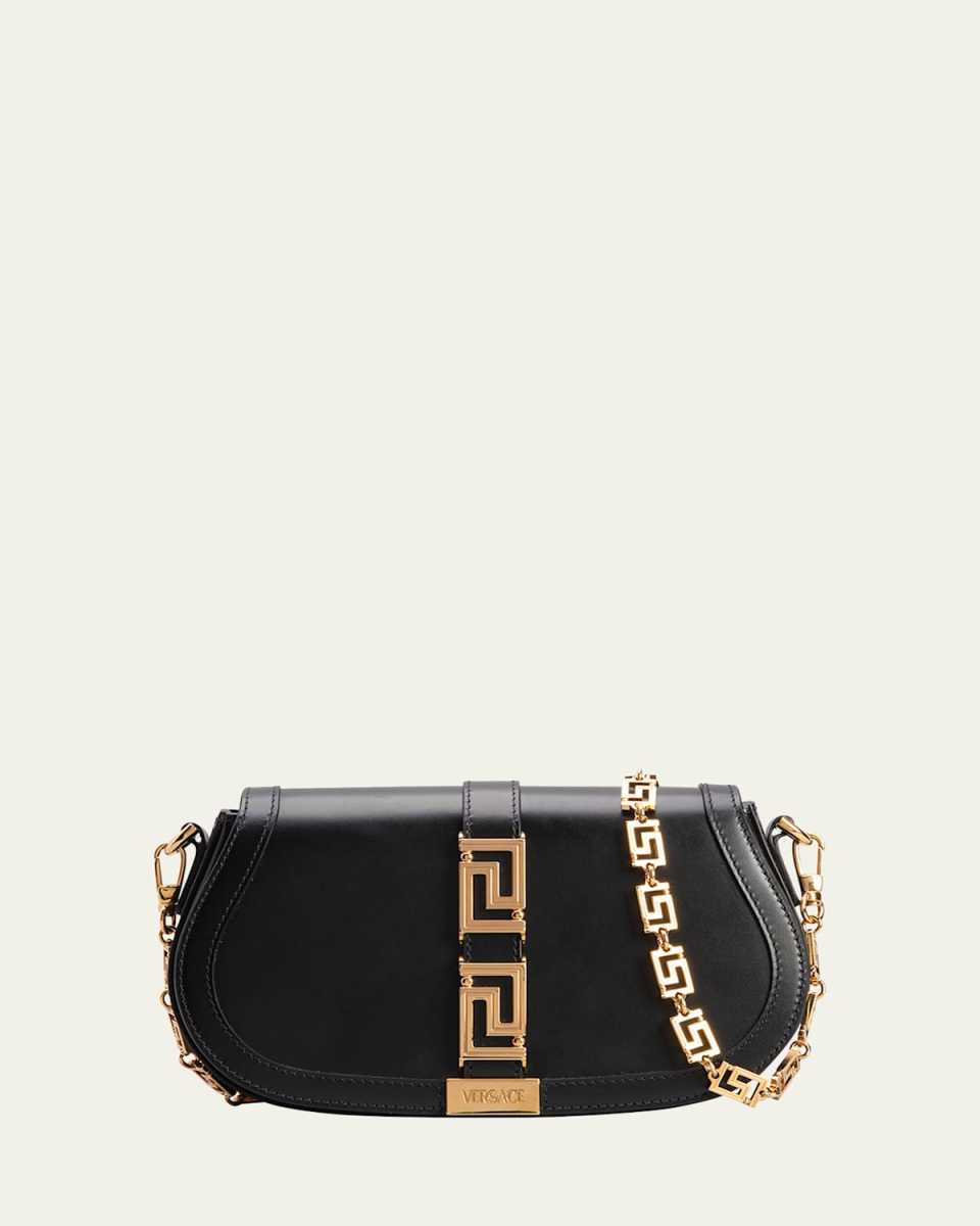 Greca Goddess Medium Leather Shoulder Bag
