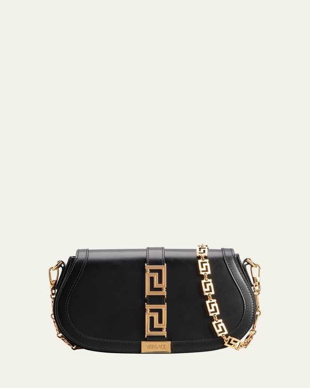 Greca Goddess Medium Leather Shoulder Bag