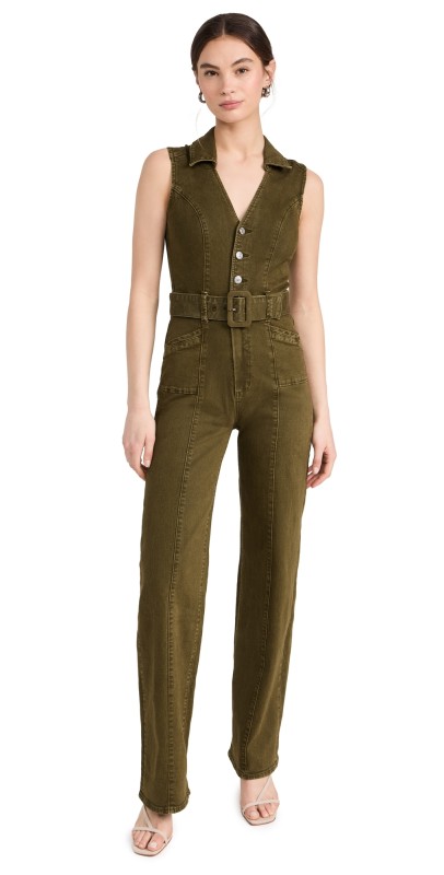 PAIGE Sasha Jumpsuit W/ Self Belt Vintage Olive Meadow