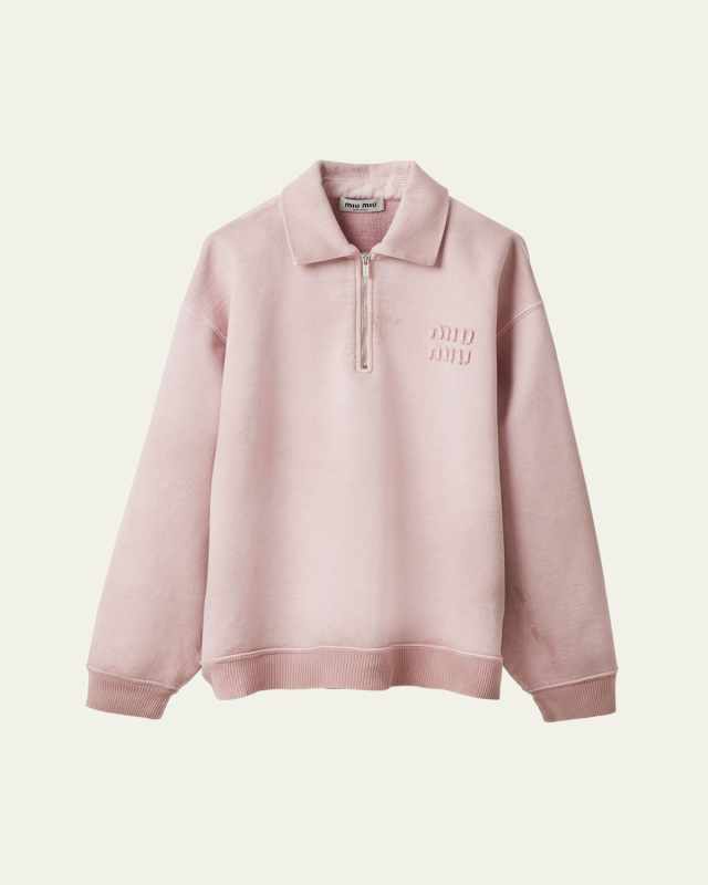 Oversized Polo Sweatshirt with Logo Detai