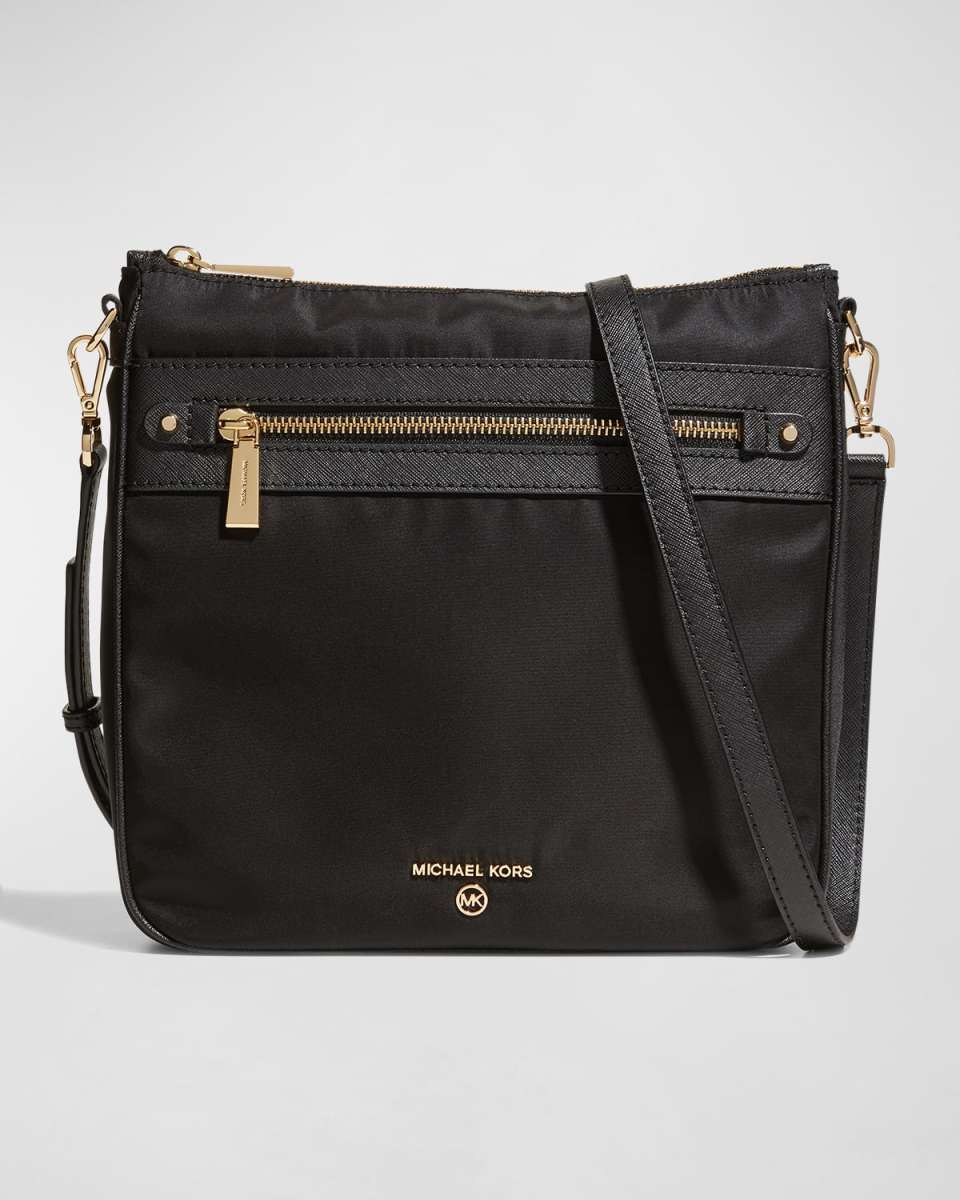 North-South Zip Nylon Crossbody Bag
