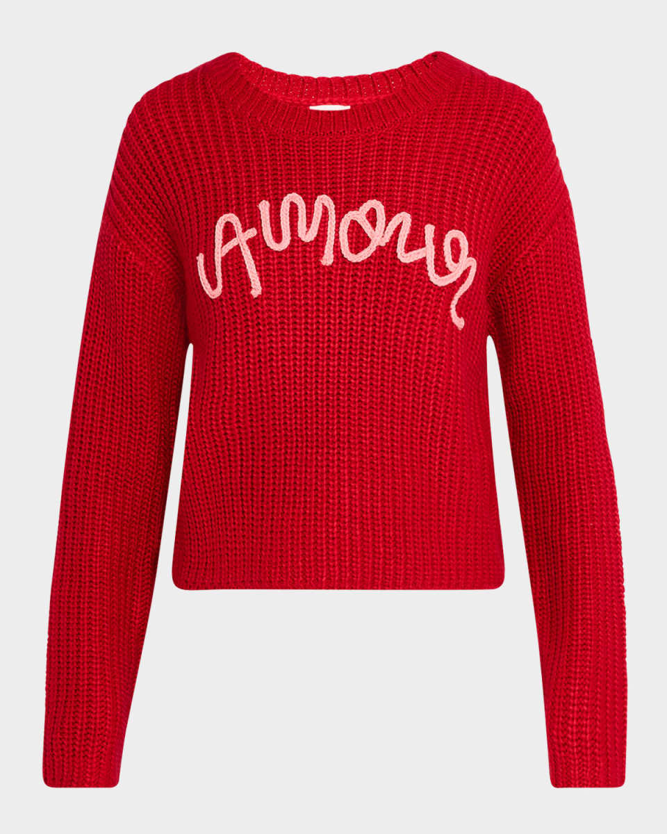 Amour Embroidered Crewneck Sweater
