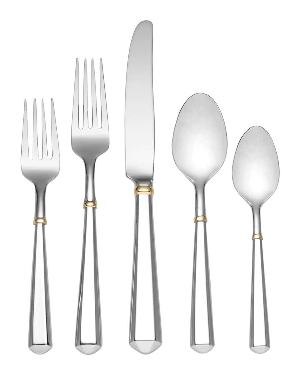 todd hill gold 5-piece flatware set
