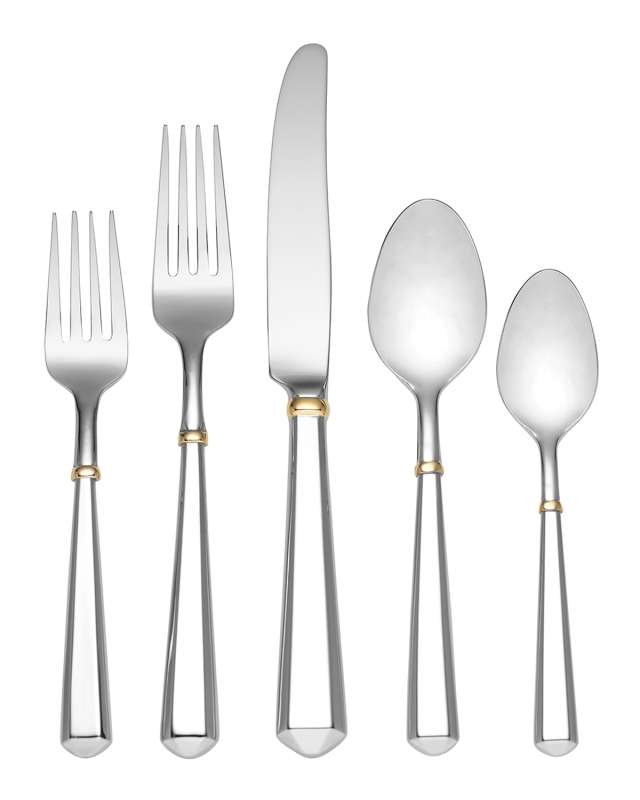todd hill gold 5-piece flatware set