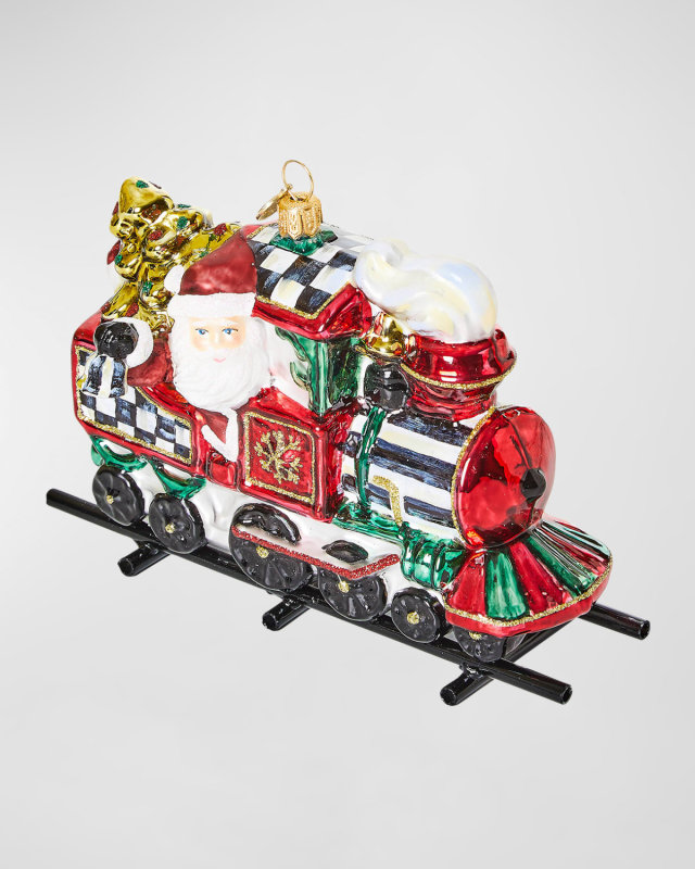 Courtly Train Glass Ornament