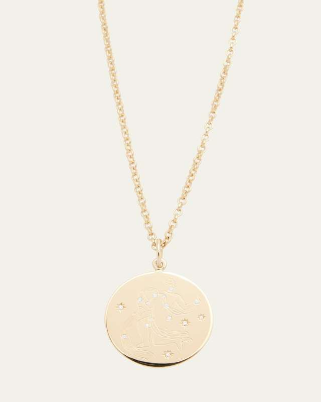 Zodiac Pendant Necklace, Aquarius