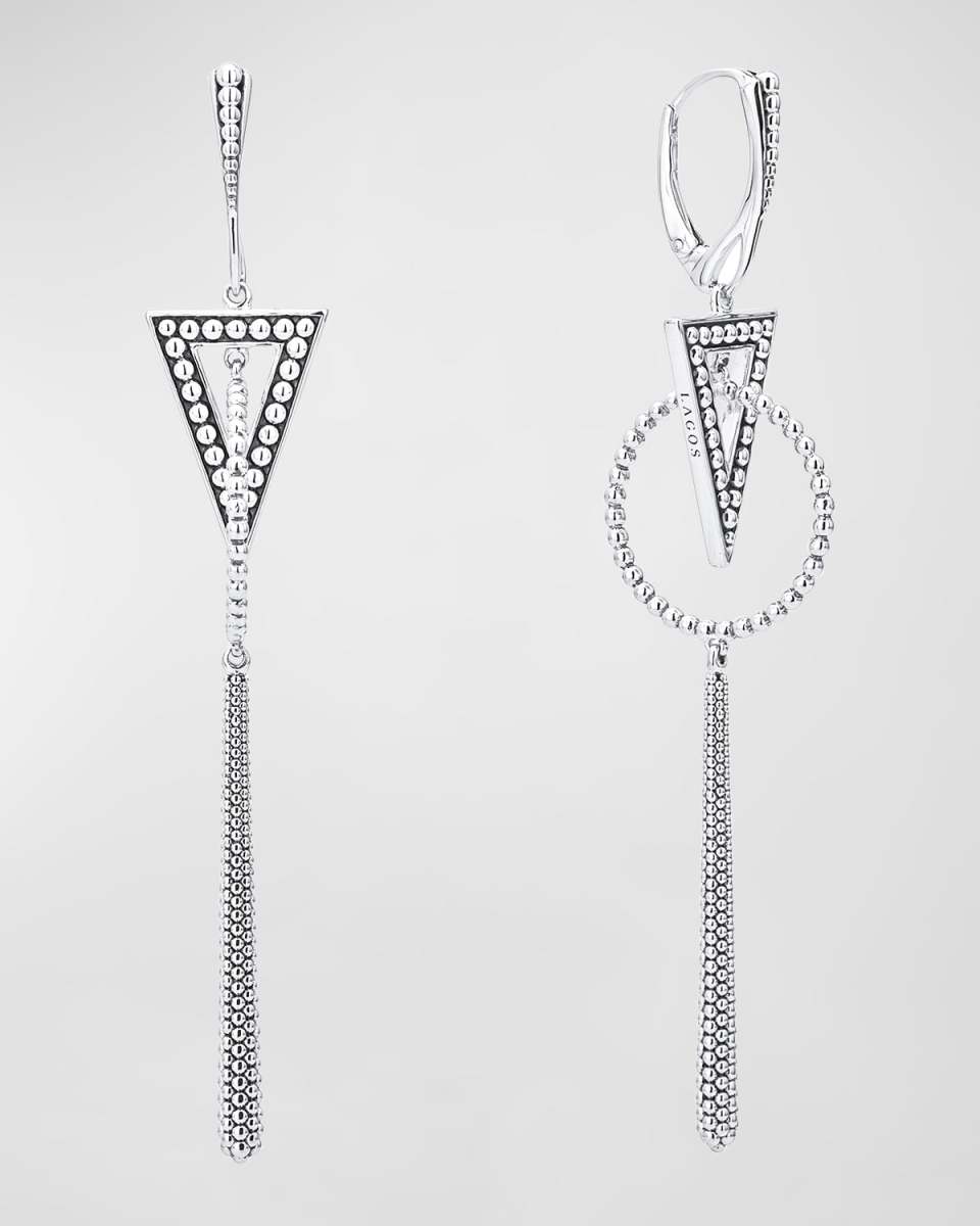 Signature Caviar Triangle Circle Drop Earrings